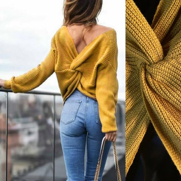 Alya Sweaters - alya | Knot Back Sweater | M